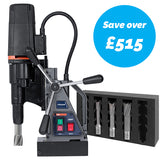 S50 Dual Speed Magnet Drill + TCT Broach Cutter Set